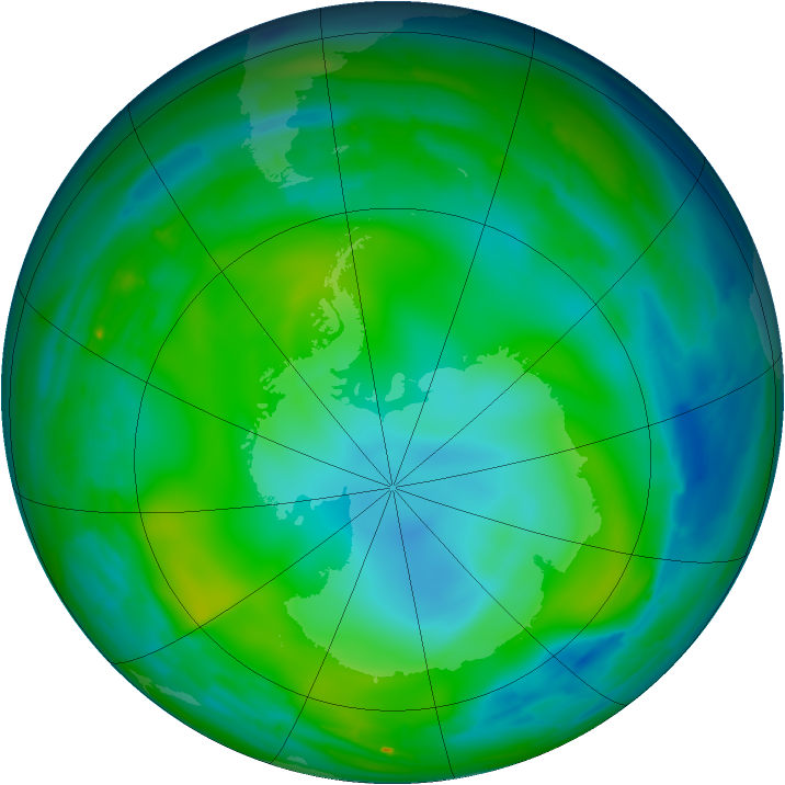 Antarctic ozone map for 04 June 2010